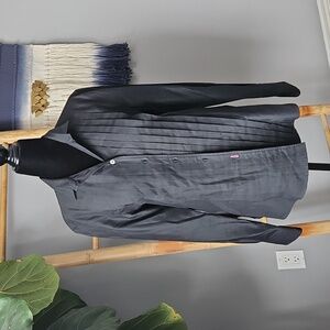 PinPINK TARTAN Pleated Button Down Shirt